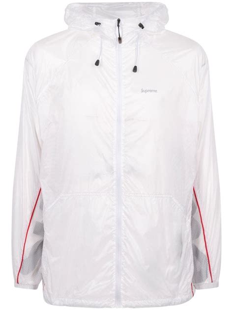 White Ripstop Hooded Windbreaker 